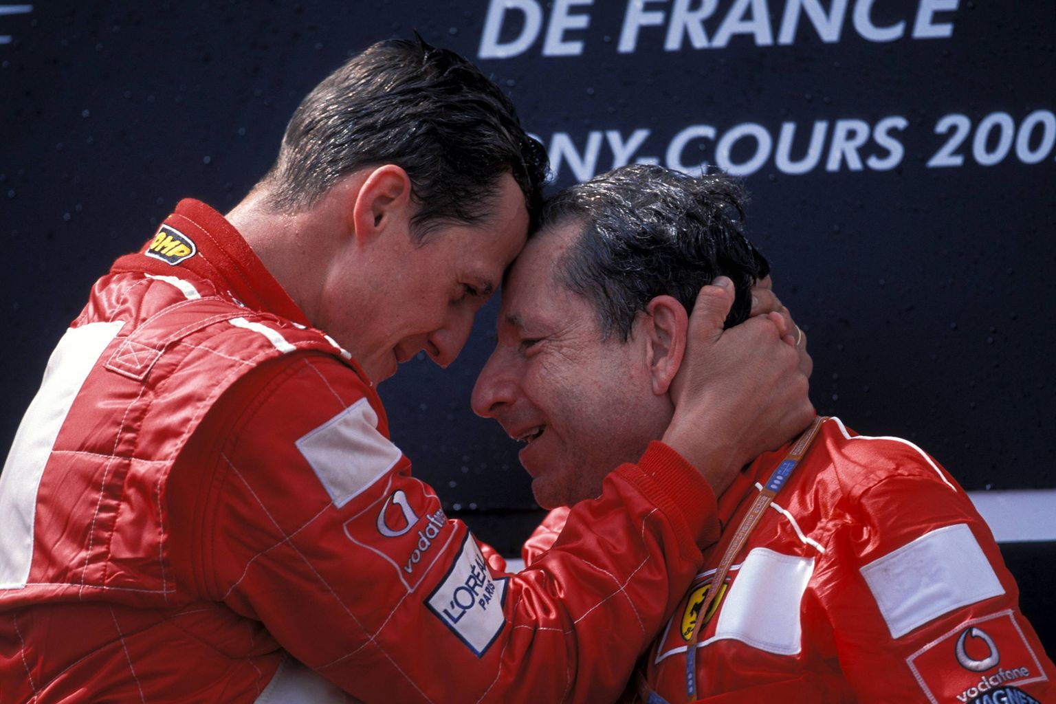 Michael Schumacher (vasakul) ja Jean Todt.