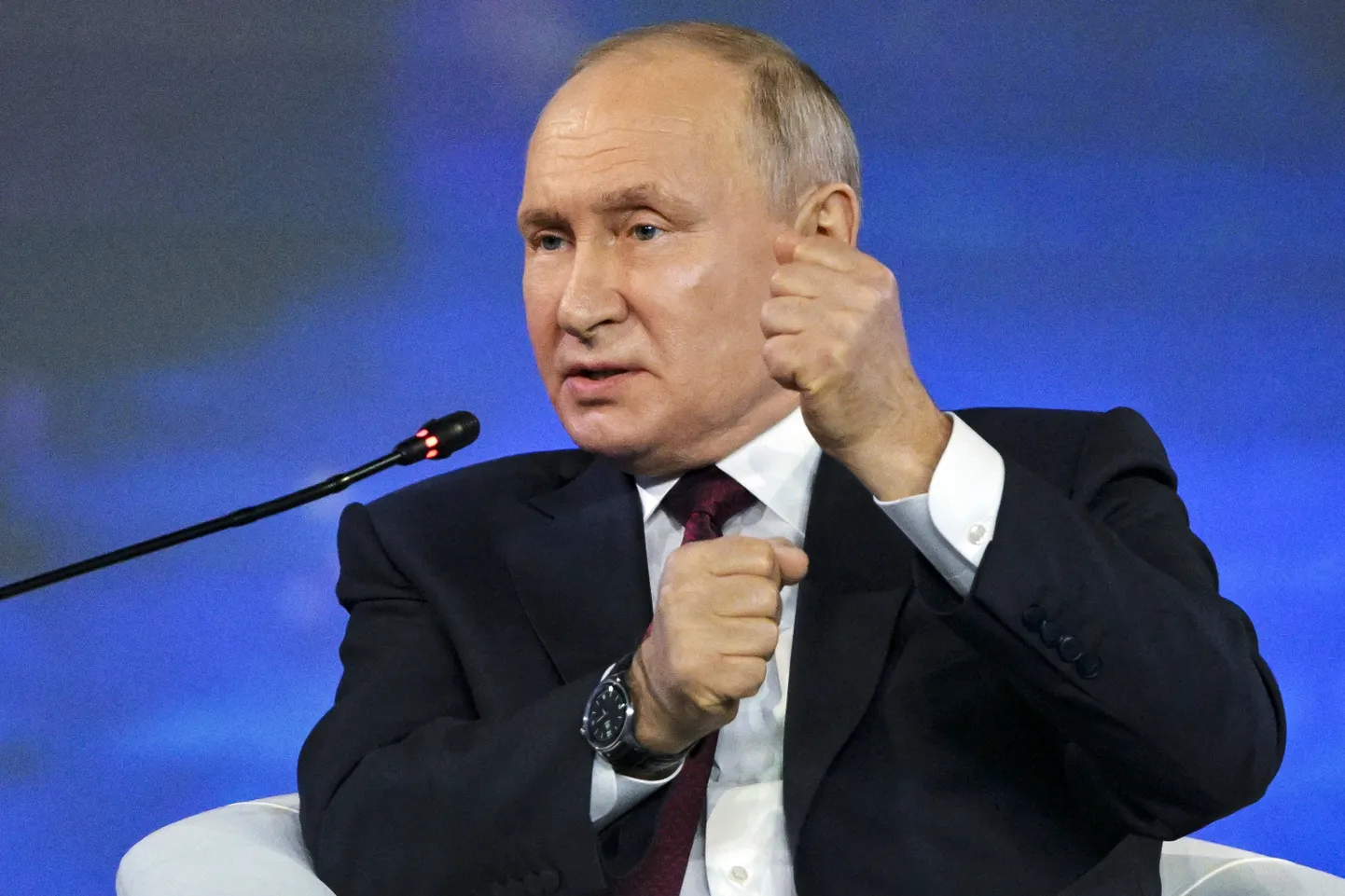 Venemaa riigipea Vladimir Putin Peterburi rahvusvahelisel majandusfoorumil 16. juunil 2023