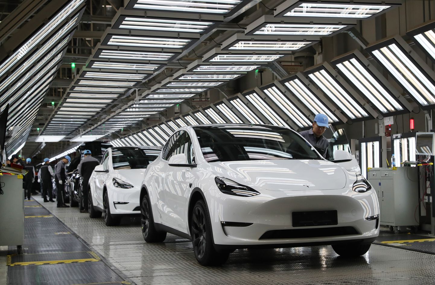 Elektriautod Hiina tehases. Pilt on illustratiivne.