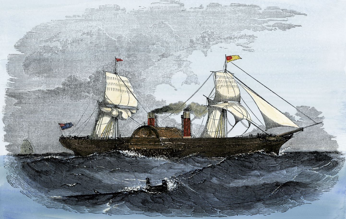 19. sajandi aurulaev. Pilt on illustreeriv