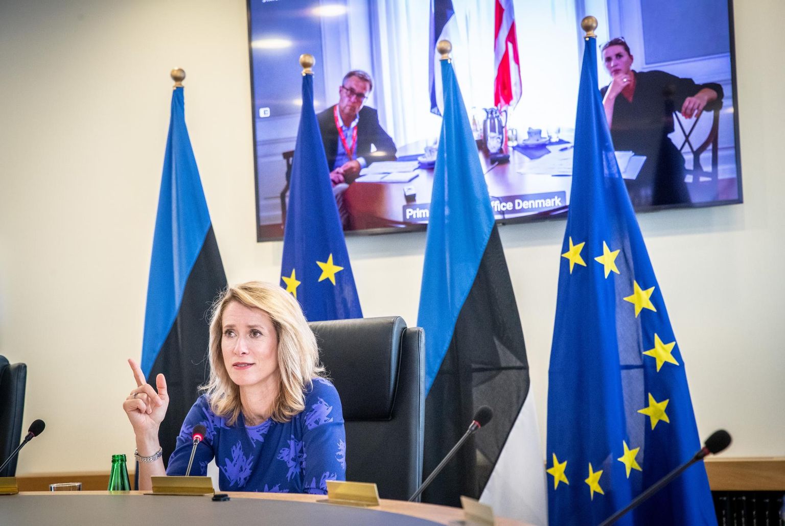 Peaminister Kaja Kallas ütles, et on uhke Euroopa ühtsuse ja kiire reageerimise üle. FOTO: Madis Veltman