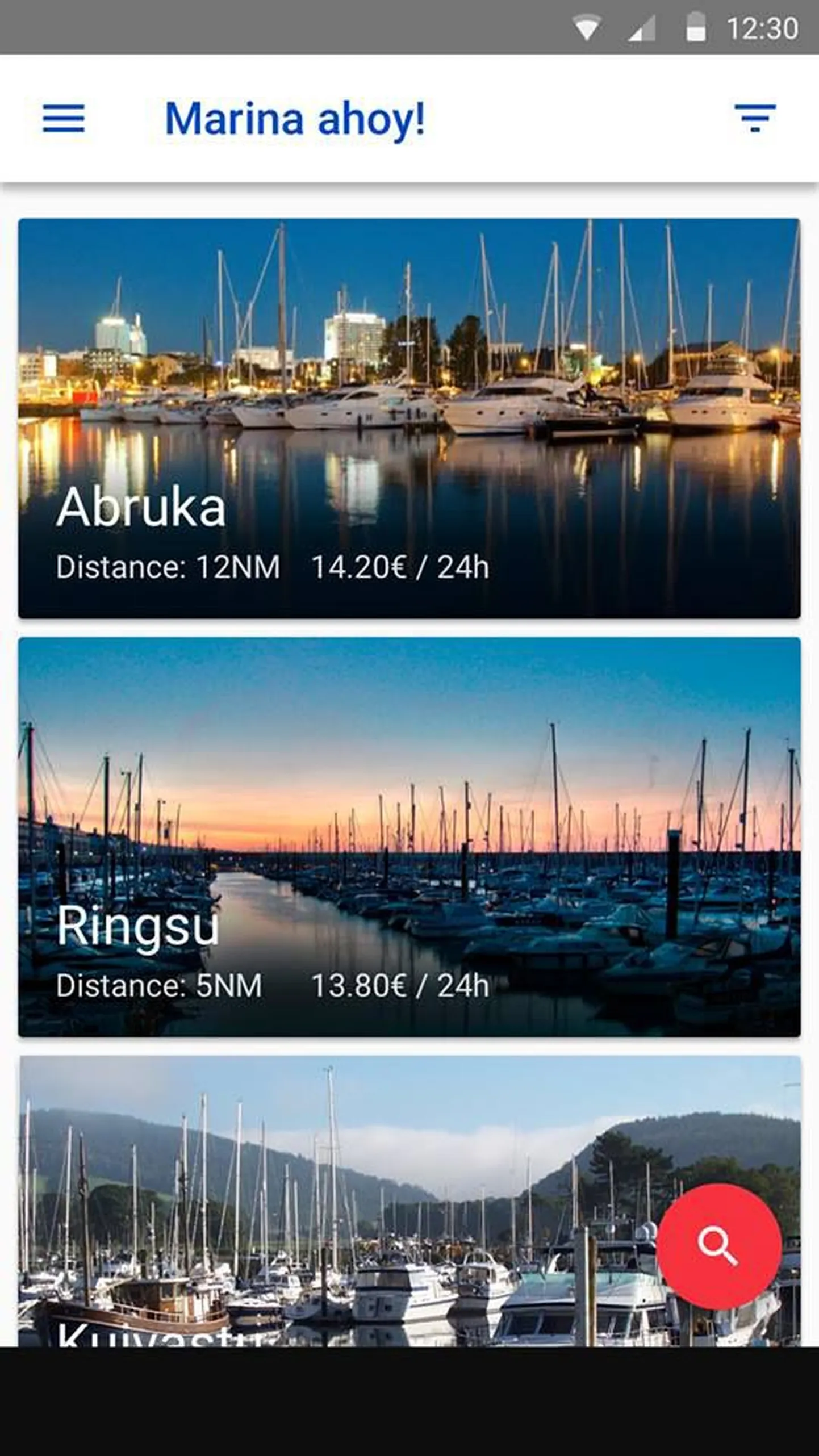 Selline näeb purjetajate ja sadama kaptenite elu lihtsustav rakendus välja.