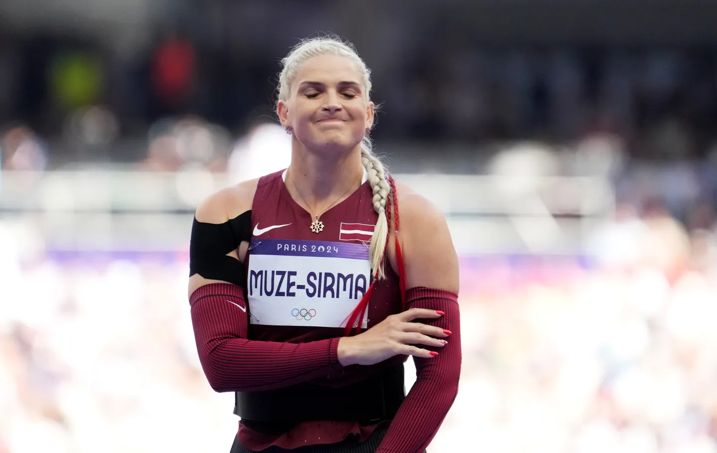 Šķēpmetēja Līna Mūze-Sirmā piedalās šķēpmešanas kvalifikācijas sacensībās sievietēm 2024.gada vasaras olimpiskajās spēlēs Parīzē.