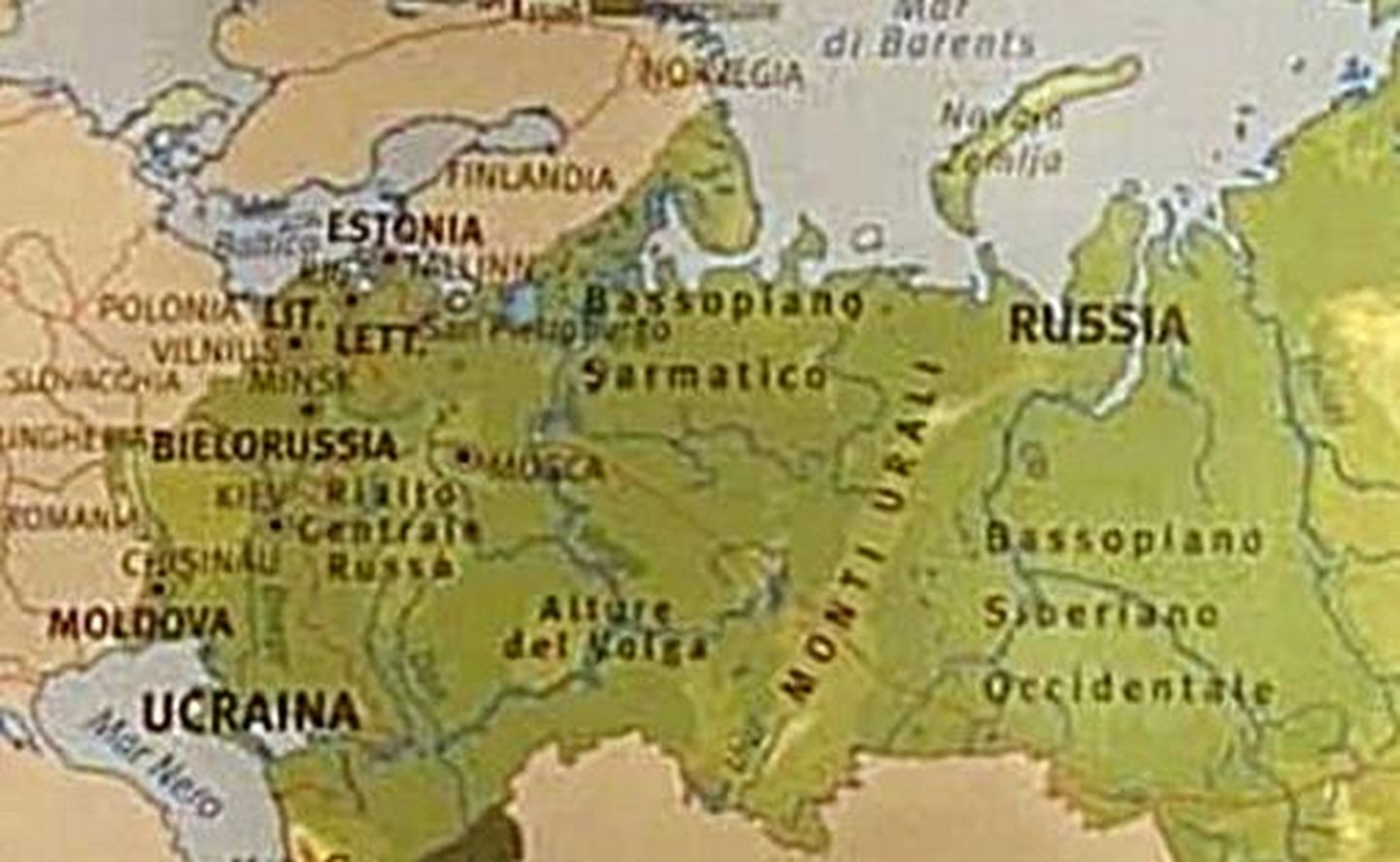 Карта в итальянском учебнике
