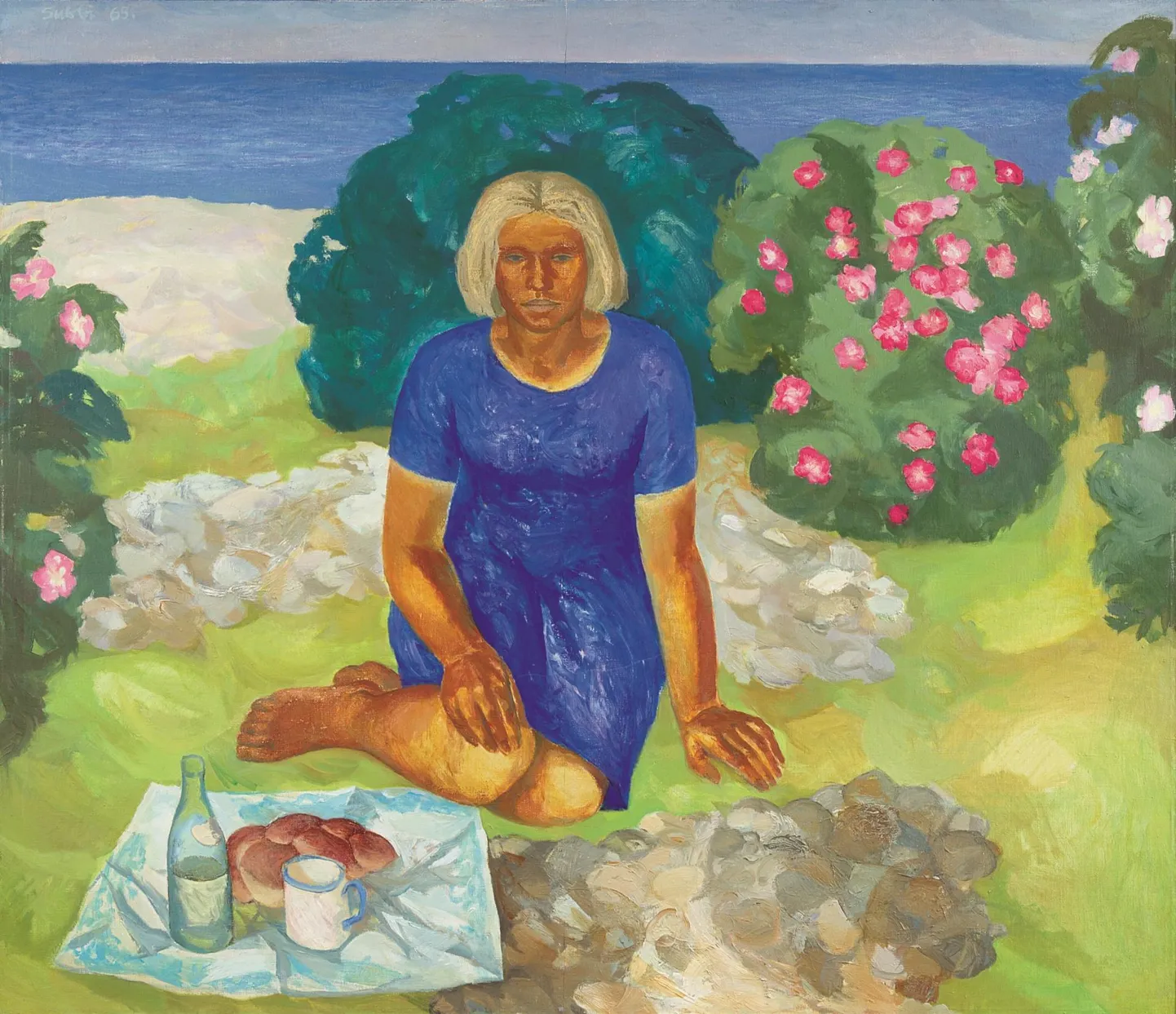 Olev Subbi maalis «Rannanaise pühapäeva» (õli lõuendil, 117,5 x 136 cm, Eesti kunstimuuseum) aastal 1965.