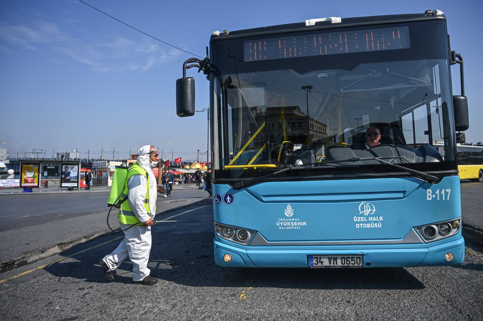 Bussi desinfitseerimine Istanbulis.