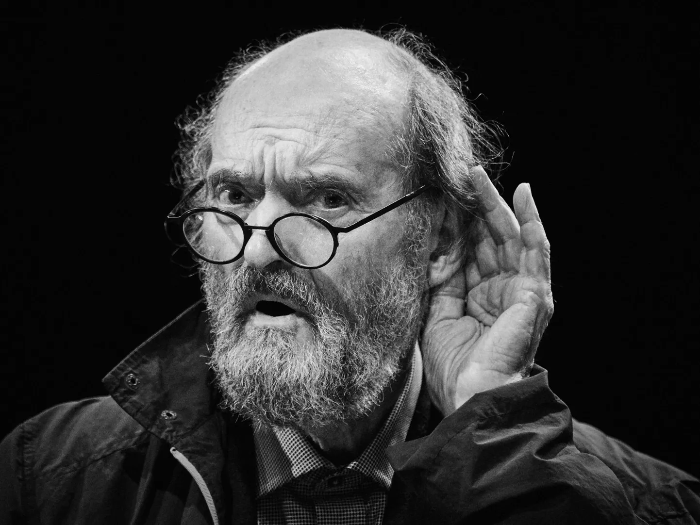 Paavo Järvi ja Eesti Festivaliorkester BBC Promsi proovis. Fotol Arvo Pärt. FOTO: Kaupo Kikkas