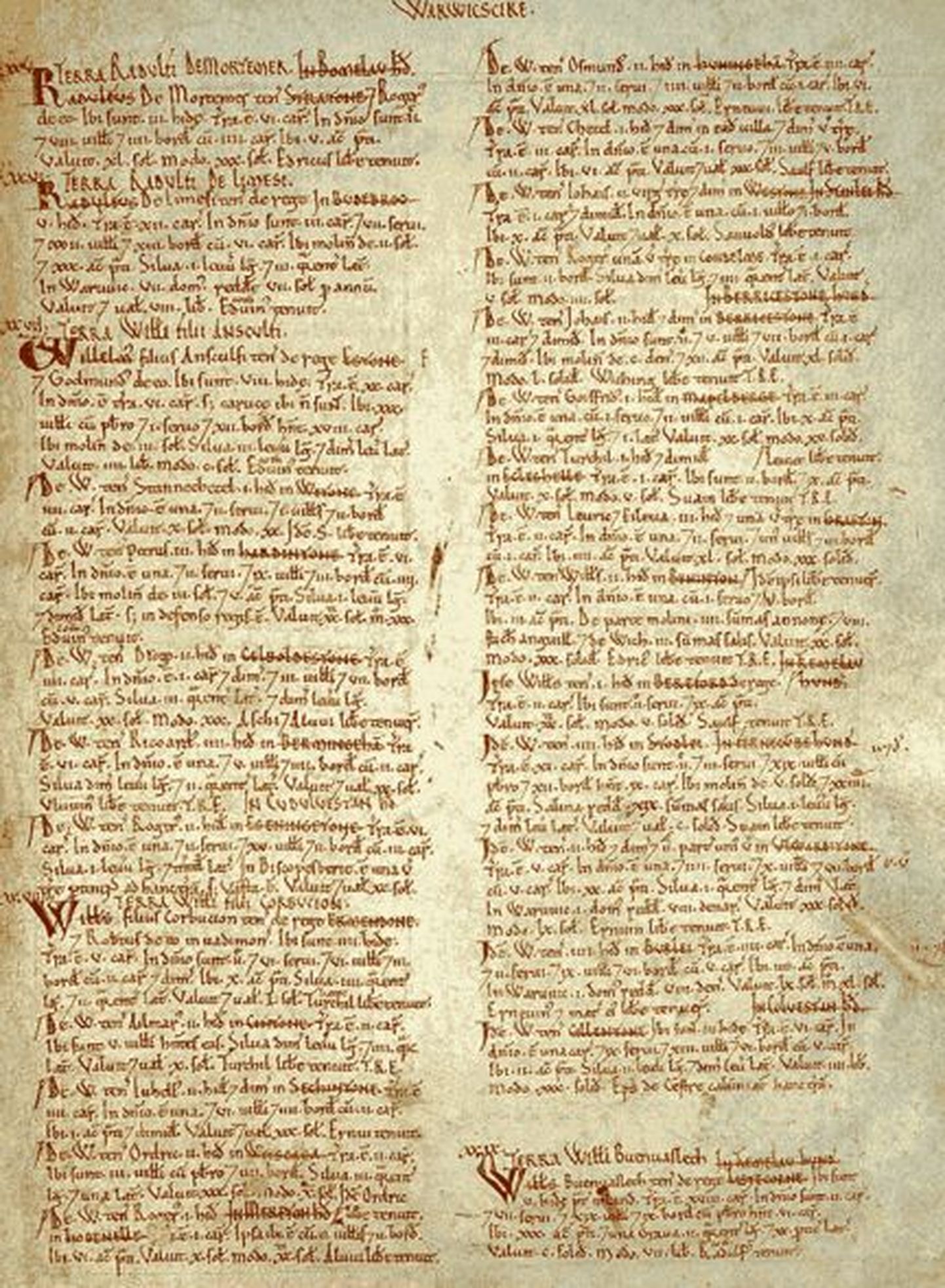 1086. aastal kirja pandud Domesday Book ehk viimsepäevaraamat käsitleb üksikasjalikult tollast eluolu ja maaomandeid