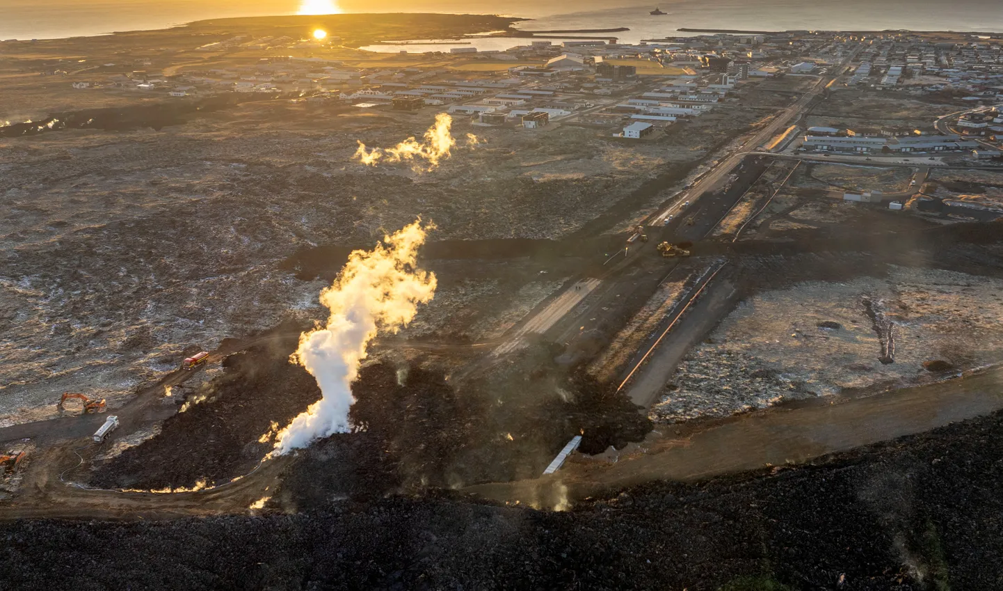 Grindaviki väikelinn pärast vulkaanipurset.