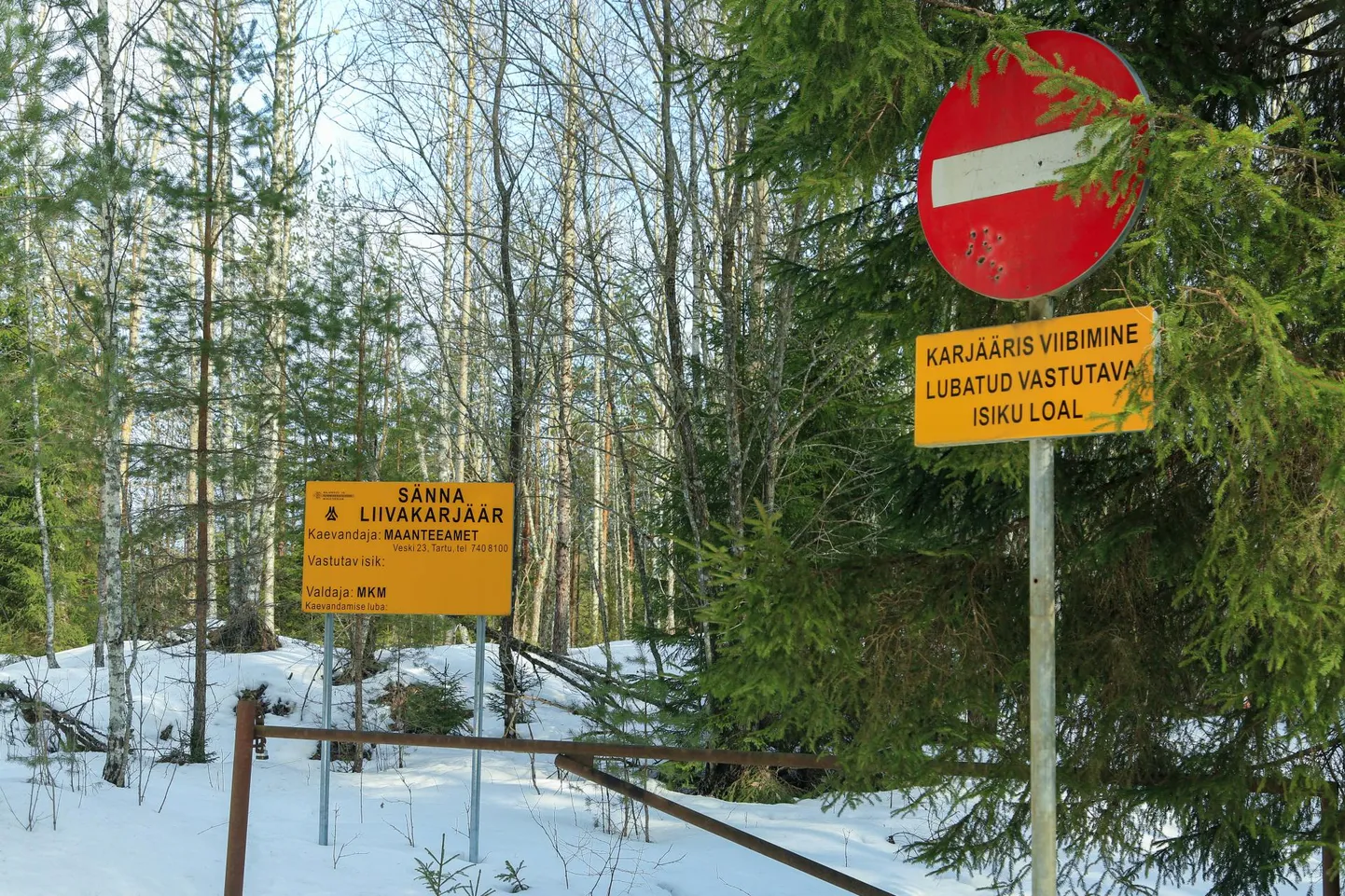 Sänna liivakarjääri sissepääs on praegu tõkestatud.