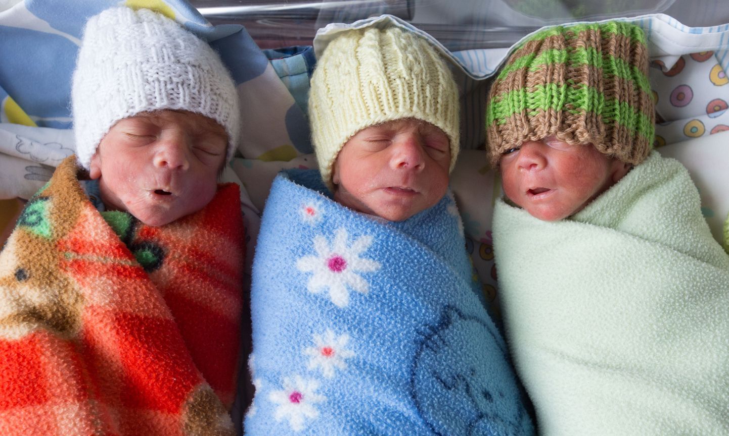 Родившихся на прошлой неделе трех мальчиков Рикардо (слева), Микаэля и Габриэля вчера перевели в одну палату интенсивной терапии к матери.