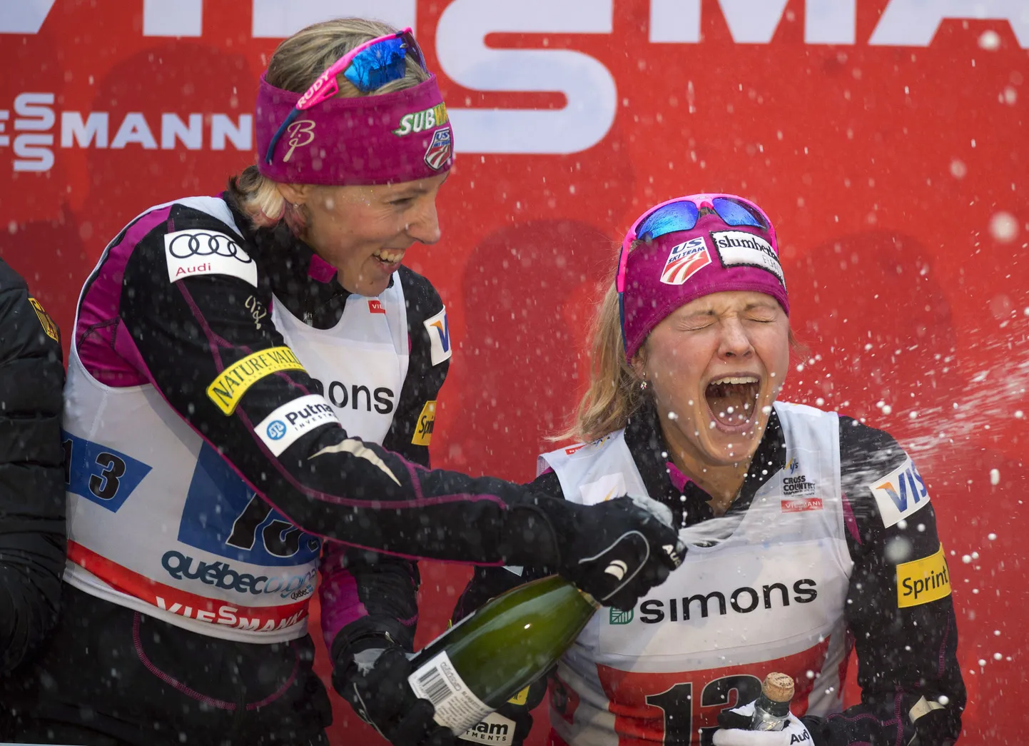 Kikkan Randall (vasakul) ja Jessica Diggins.