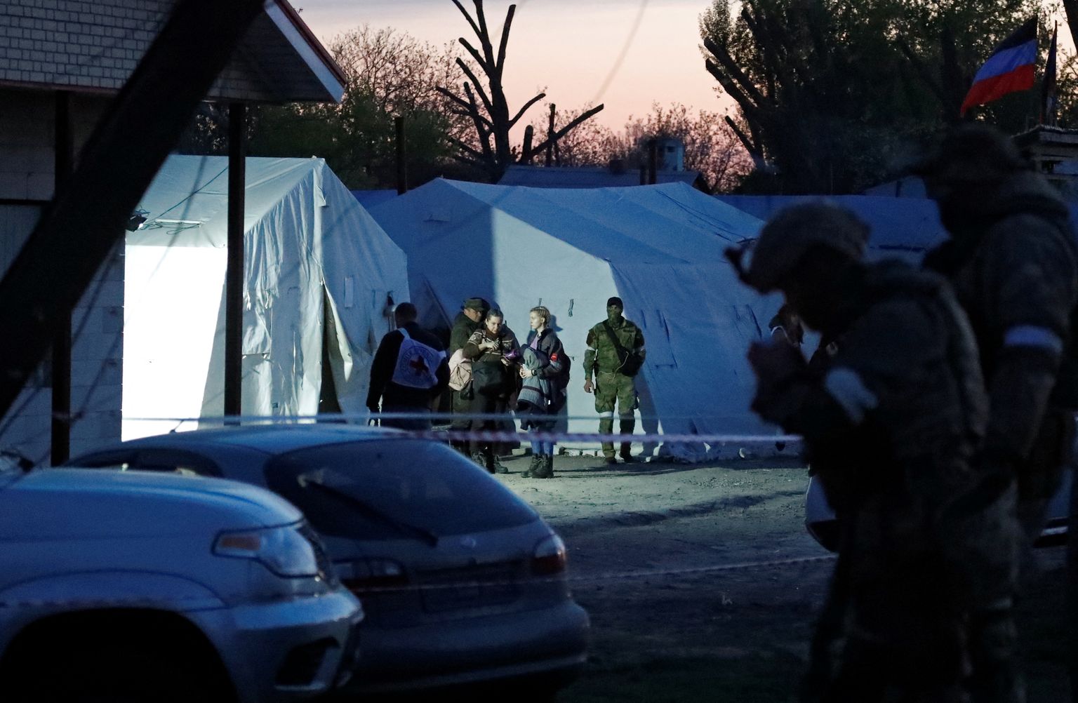 Üks Venemaa loodud niinimetatud filtreerimislaagritest Ida-Ukrainas Donetski oblastis Bezimennes. Foto on tehtud 6. mail 2022