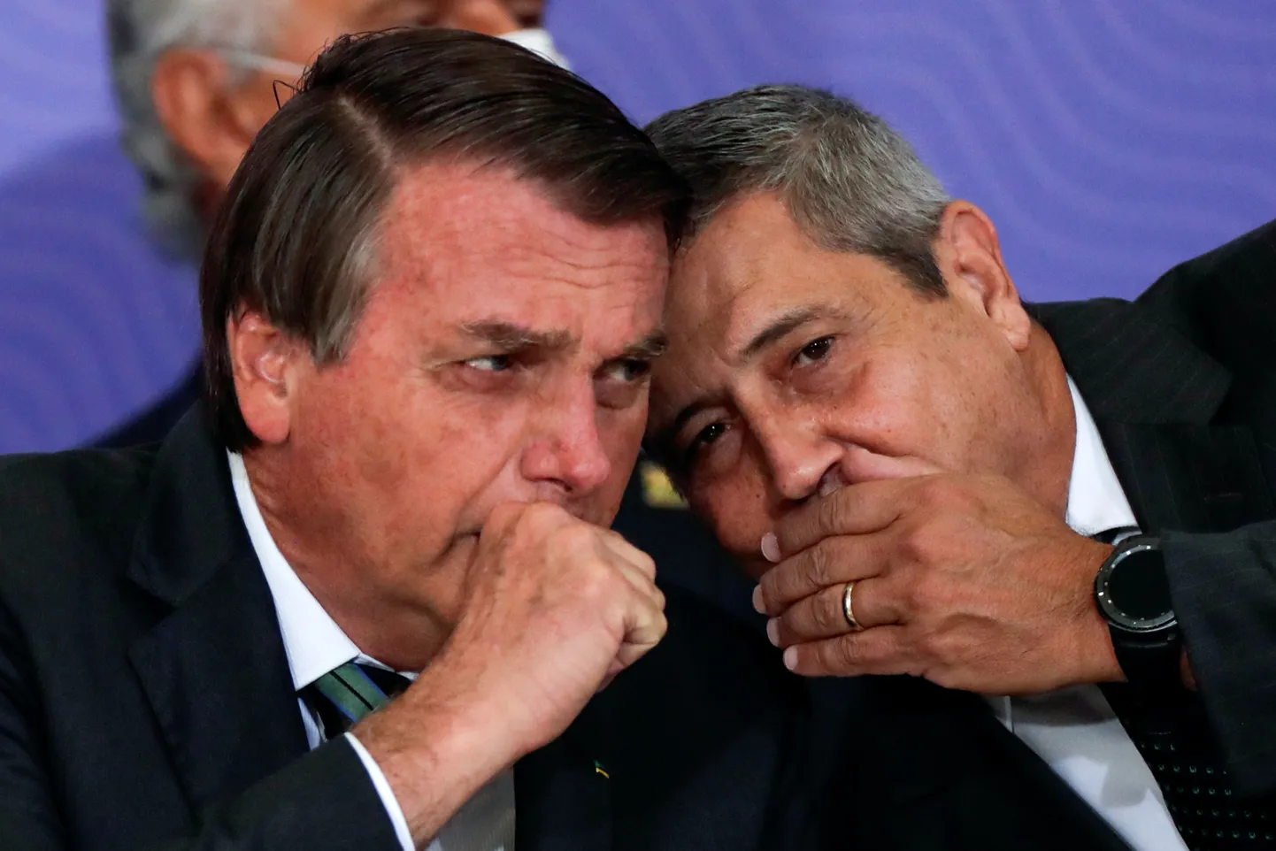 Brasiilia ekspresident Jair Bolsonaro ja endine kaitseminister Braga Netto. 16. detsember 2020.