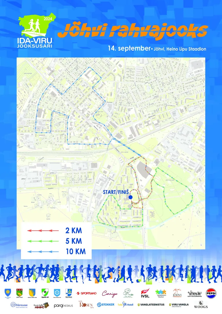 Схема трасс Йыхвиского народного бега.