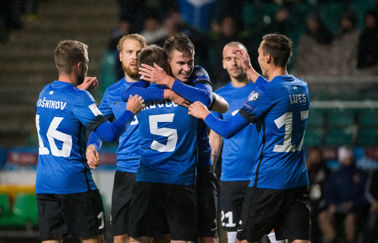 TALLINN, EESTI 07OCT16.
MM 2018 valikturniir. Eesti vs Gibraltar seisuga 4:0. Pildil näoga Mattias Käit
tl/Foto Tairo Lutter/POSTIMEES