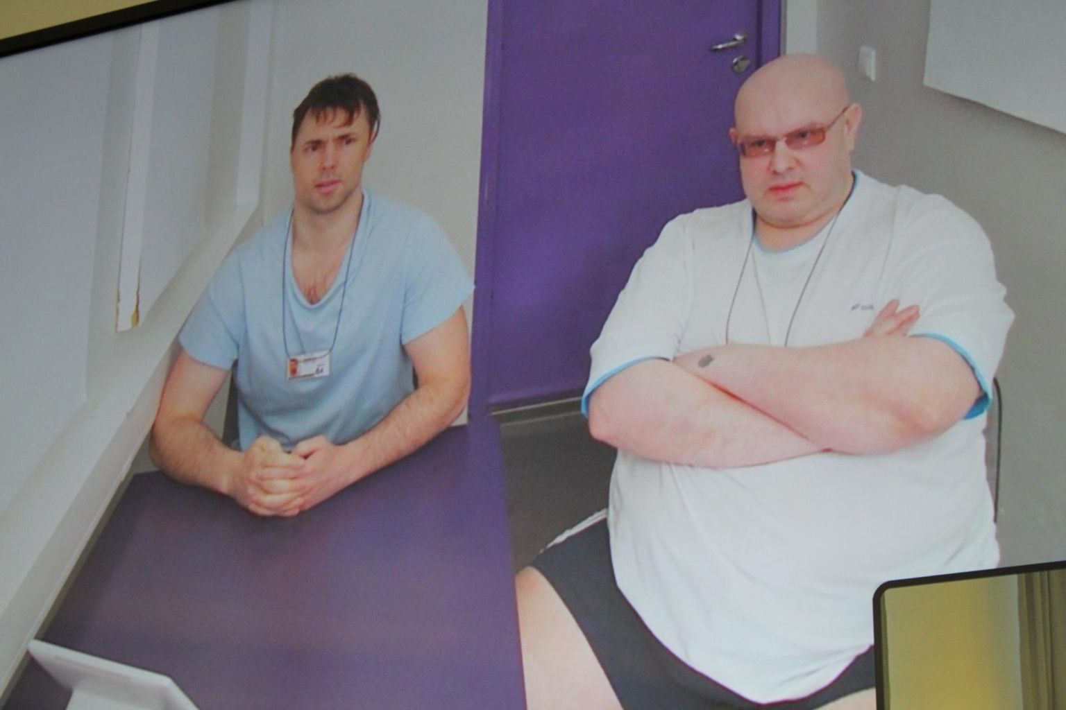 Artjom Kornilov ja Valeri Žin võtsid kohtuprotsessist osa veebi teel Viru vanglast.