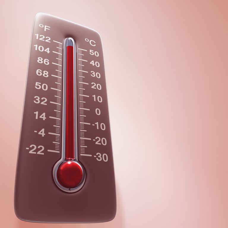 Termomeeter näitamas kõrget suvist temperatuuri