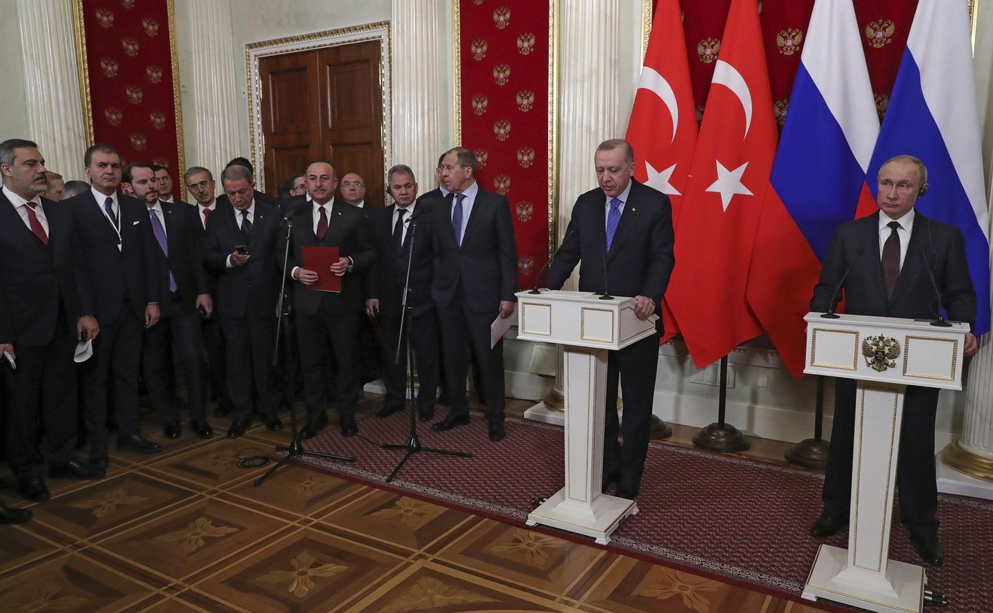 Президент России Владимир Путин и его турецкий коллега Реджеп Тайип Эрдоган.