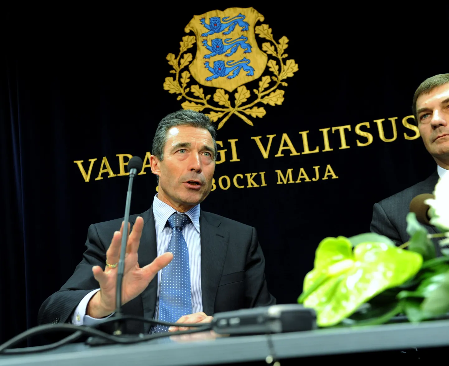 Anders Fogh Rasmussen tänasel pressikonverentsil.