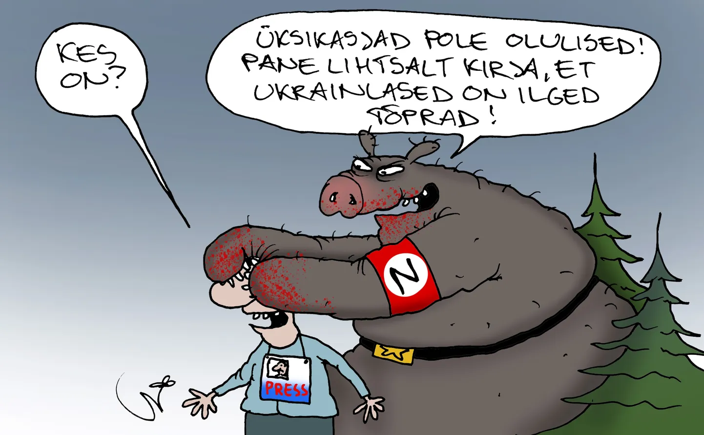 Urmas Nemvalts joonistab.