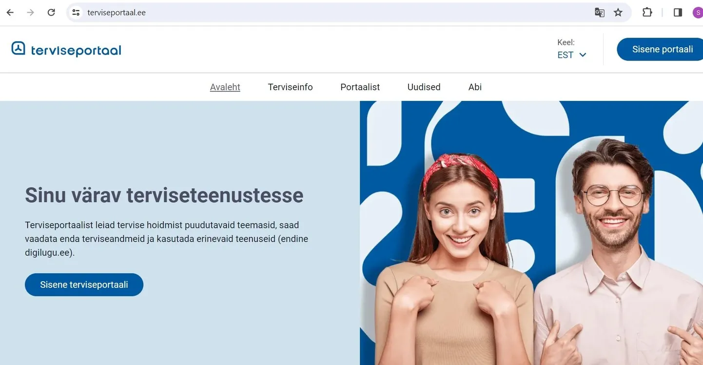 Uue Terviseportaali avaleht.