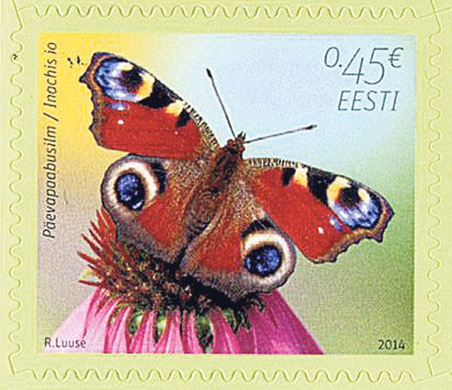 Eesti Posti poolt 2. mail 2014 välja antud Eesti esimene liblika­kujutisega mark.