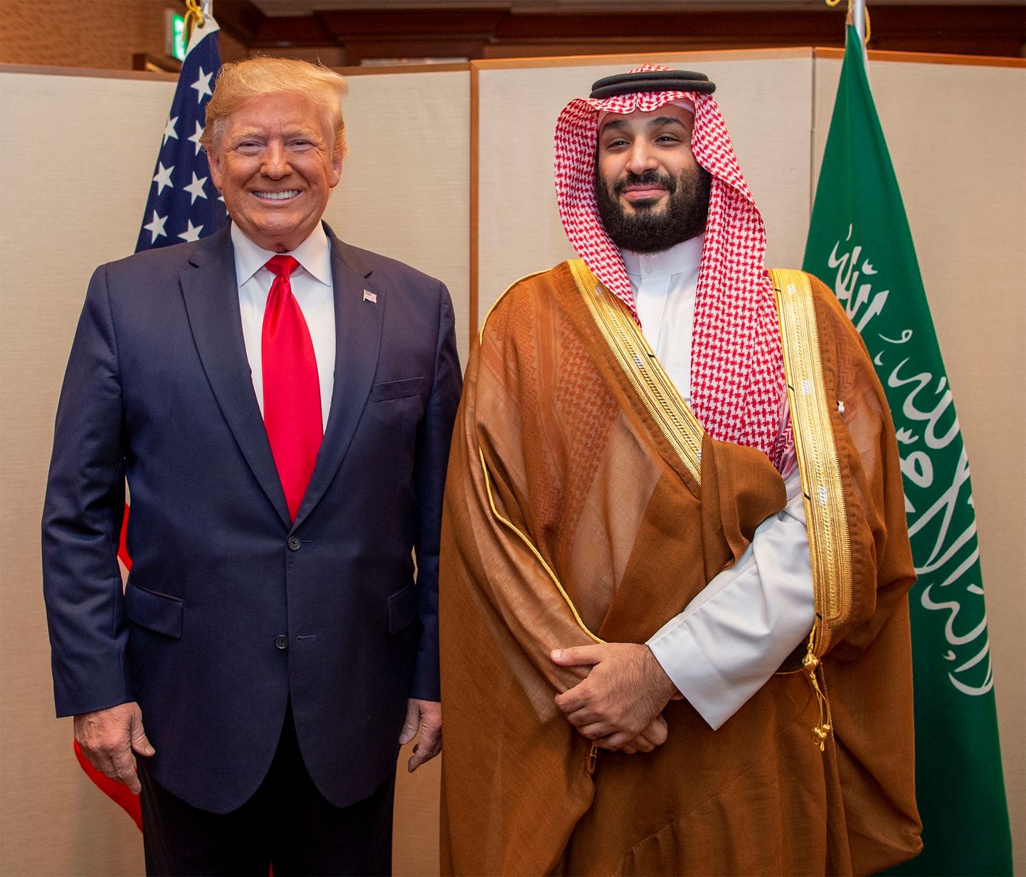 USA president Donald Trump ja Saudi Araabia kroonprints Mohammed bin Salman G20 tippkohtumisel Jaapanis Osakas 29. juunil.