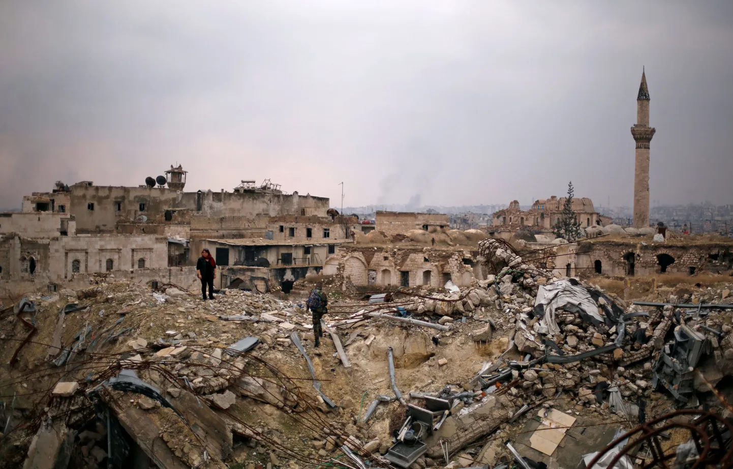 Carltoni hotelli varemed valitsusvägede kontrolli all olevas Aleppo piirkonnas.