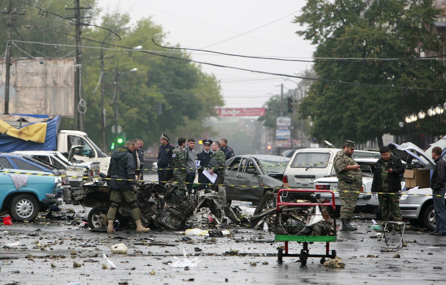 Pommiplahvatus Põhja-Ossetias Vladikavkazi turu juures 9. septembril.