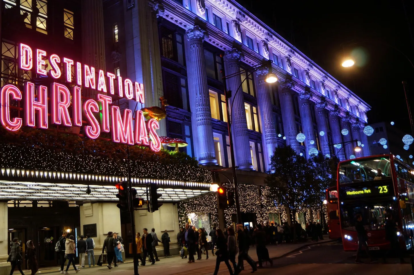 Luksuskaubamaja Selfridges Oxford Streetil.