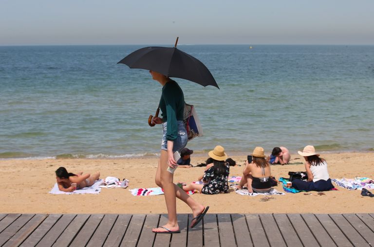 Austraalia Victoria osariigi St Kilda rand. Austraalias on kuumalaine, milles keskmine temperatuur on tõusnud 40,9 kraadini