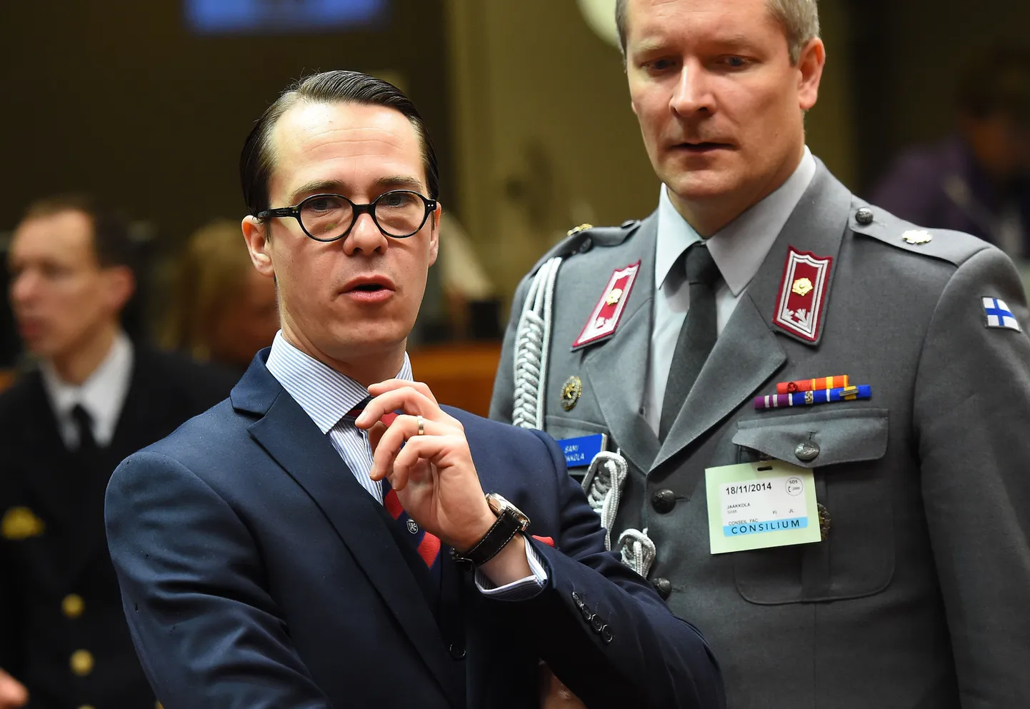 Soome kaitseminister Carl Haglund (vasakul)