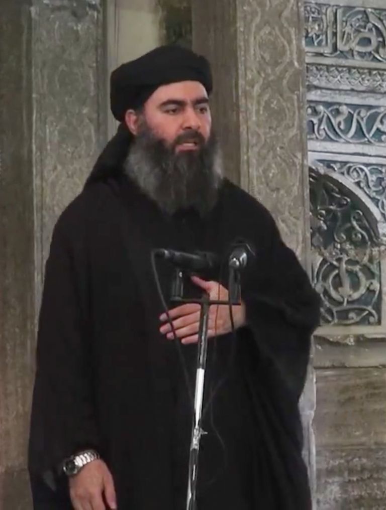 Kaader Islamiriigi propagandavideost, millel on selle äärmusrühmituse liider Abu Bakr al-Baghdadi 2014. aastal.