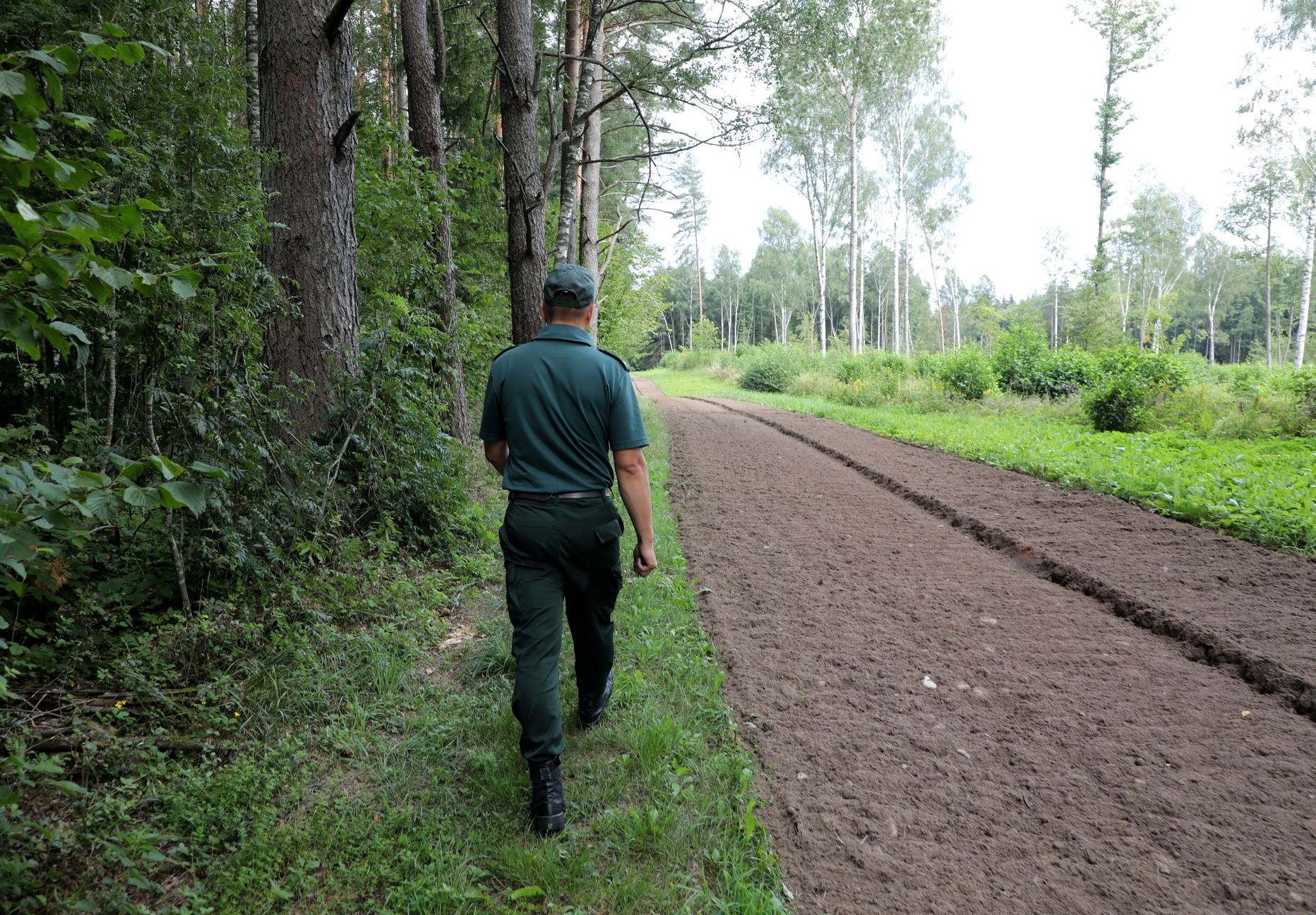 Latvijas-Baltkrievijas robežas kontroljosla Silenē. Ilustratīvs foto.