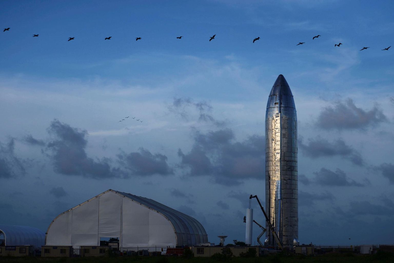 SpaceX-i marsiraketi Starshipi prototüüp Boca Chicas Texases 2019. aasta septembris. 