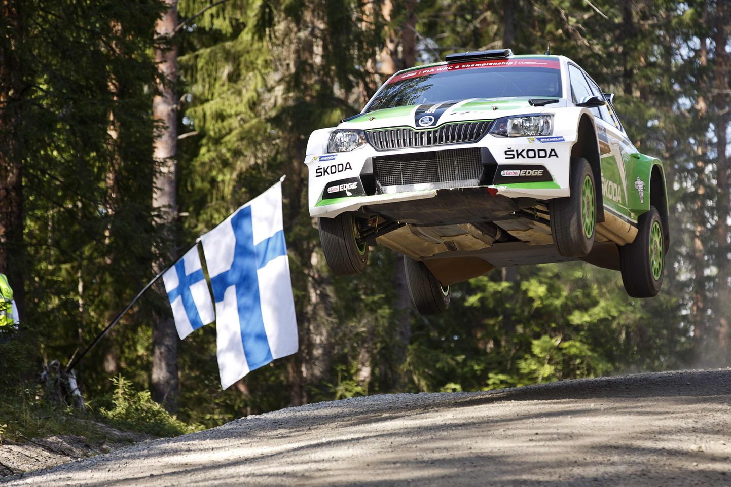 Esapekka Lappi Soome rallil Škoda Fabia R5-masina roolis.