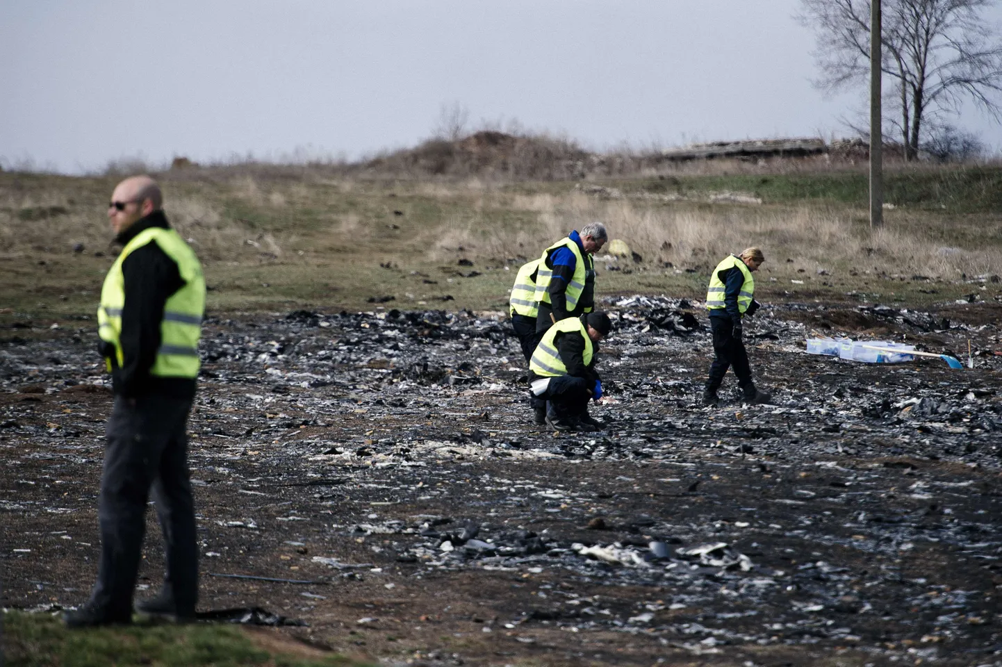 Hollandi eksperdid möödunud nädalal MH17 hukupaigal töötamas.