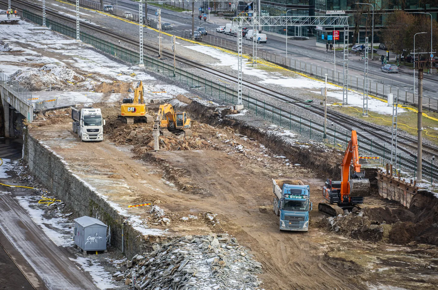 Rail Baltica Ülemiste terminali ehitusplats 2023. aasta lõpus.
