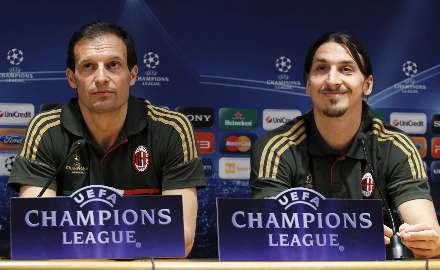 AC Milani peatreener Massimiliano Allegri (vasakul) ja mängija Zlatan Ibrahimovic.