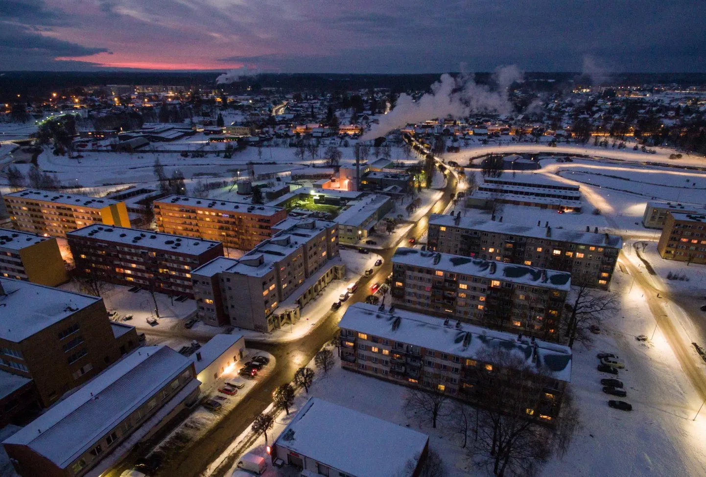 Piirkonna suurima omavalitsuse Valga valla keskus linnulennult